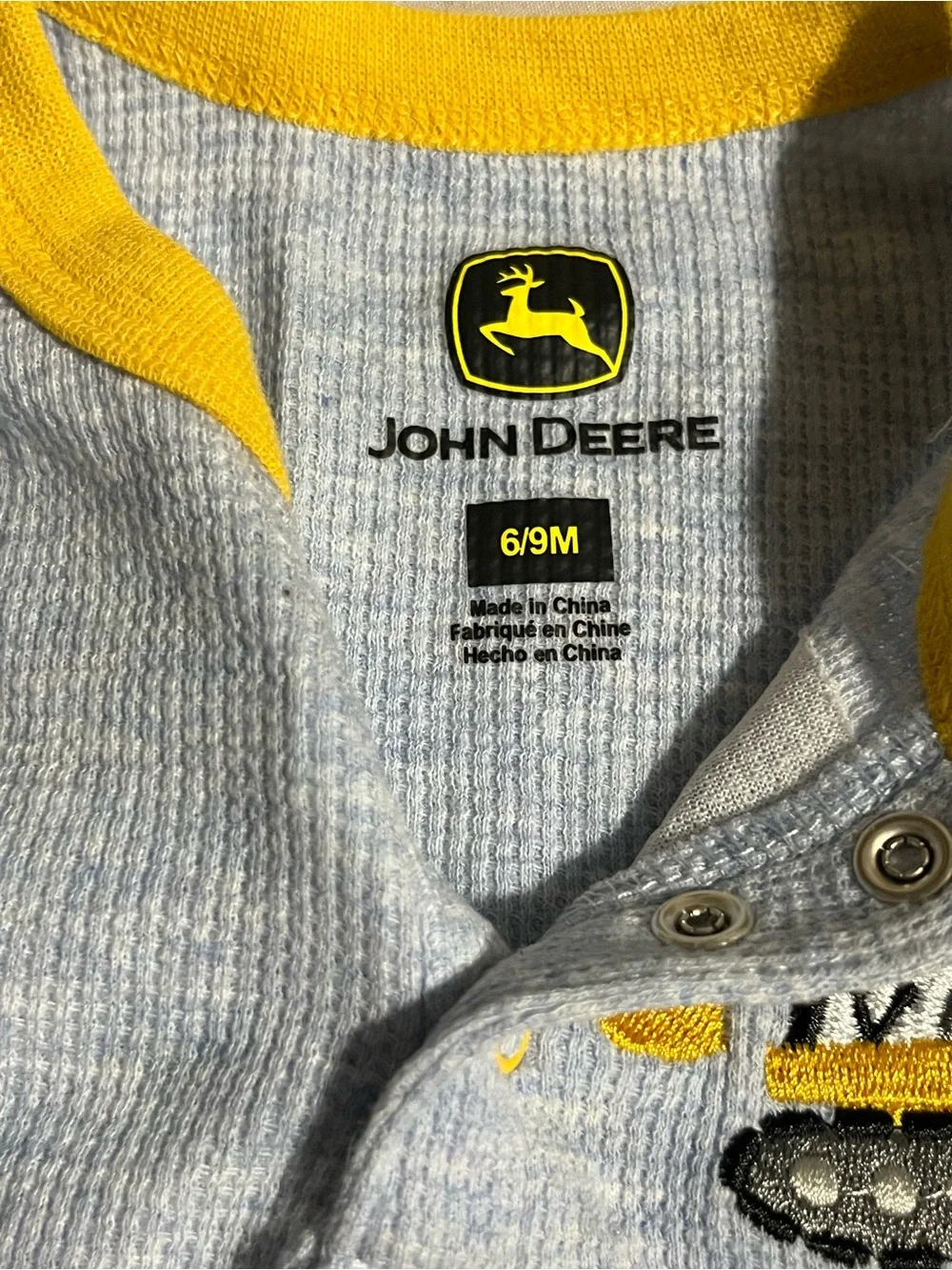 John Deere Long-Sleeve Baby One-Piece Onesie Boys Size 6/9 Months
